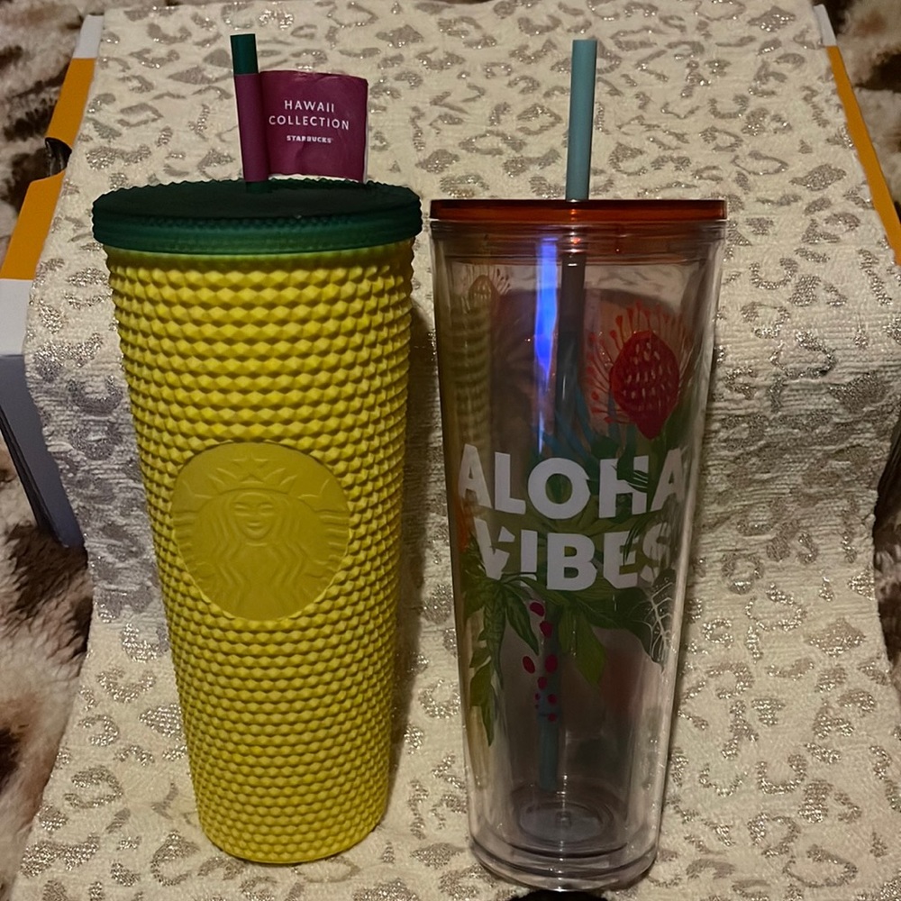 Starbucks Pineapple Studded & Aloha Vibes Cold Cups